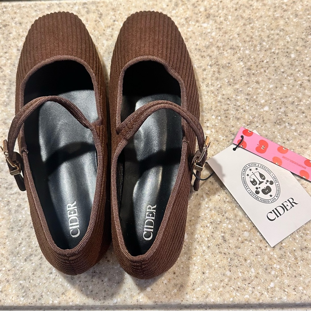 CORDUROY MARY JANE FLATS